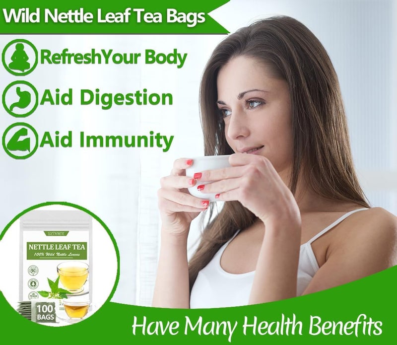 ULTHMOK Premium 100 Stinging Nettle Leaf Tea Bags - 100% Wild Nettle Leaves, Caffeine Free - Image 5